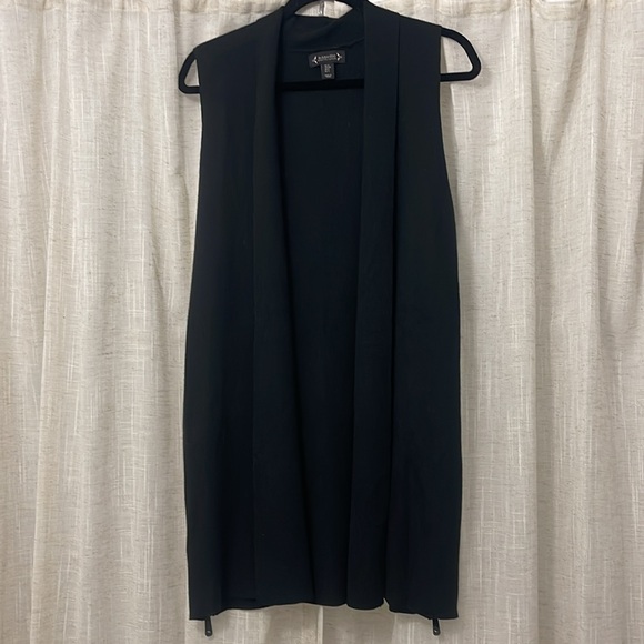 Nanette Lepore Black Sweater Vest with side zippers Size Small EUC - Picture 2 of 11